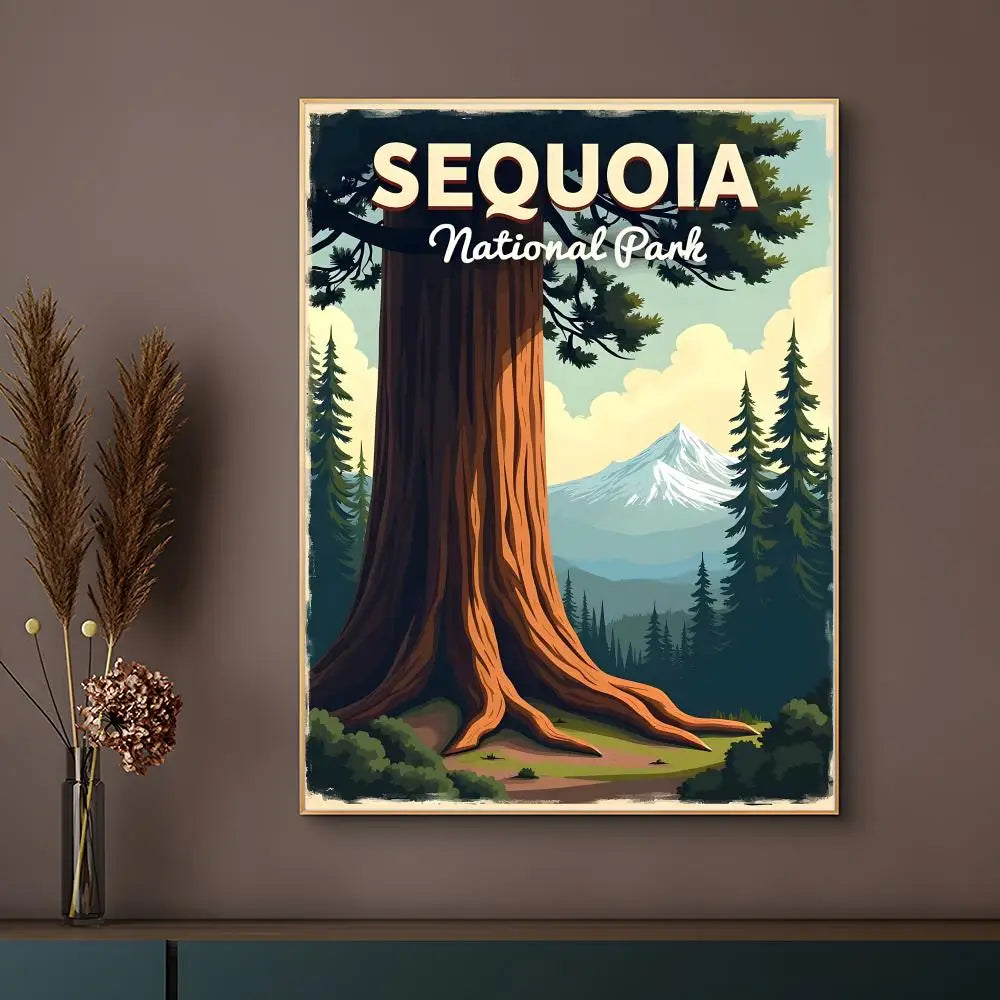 Natural Art Sequoia National Park Poster HD Waterproof Self-Adhesive Wall Art – Multi-Scene Use, Top Gift Pick