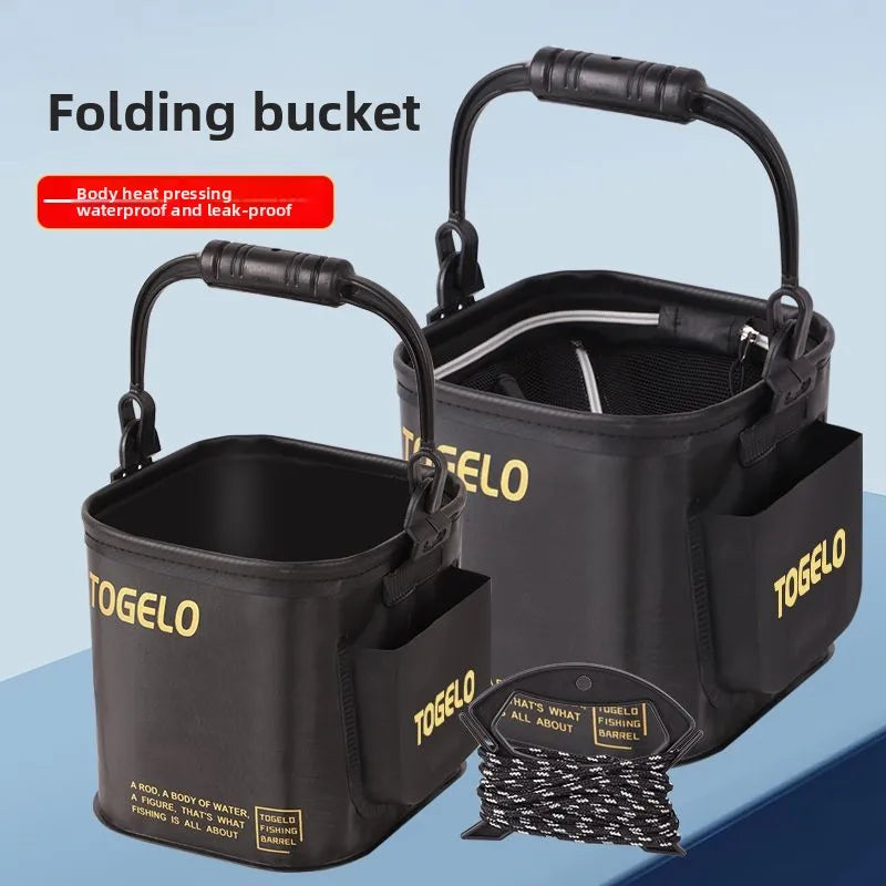 Foldable Fishing Bucket with Lid – Portable Live Fish Box