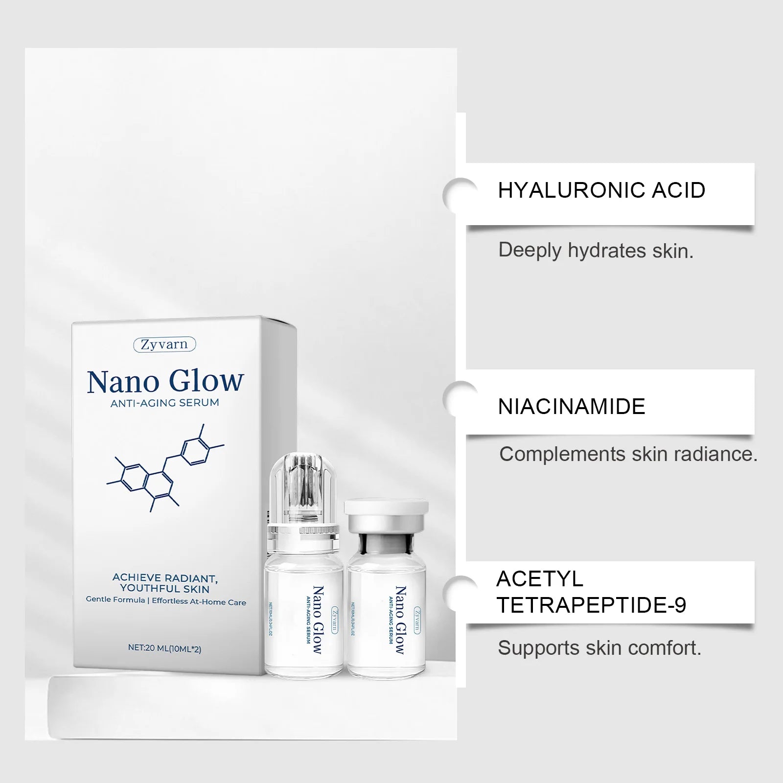 Anti-Aging Microneedle Roller Serum Pore Refining Resurfacing Hydrating Skincare Quick Absorption with Roller Head Essence