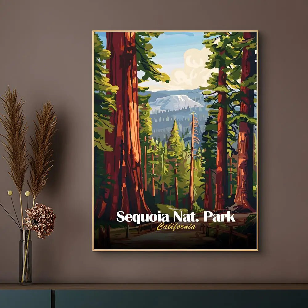Natural Art Sequoia National Park Poster HD Waterproof Self-Adhesive Wall Art – Multi-Scene Use, Top Gift Pick