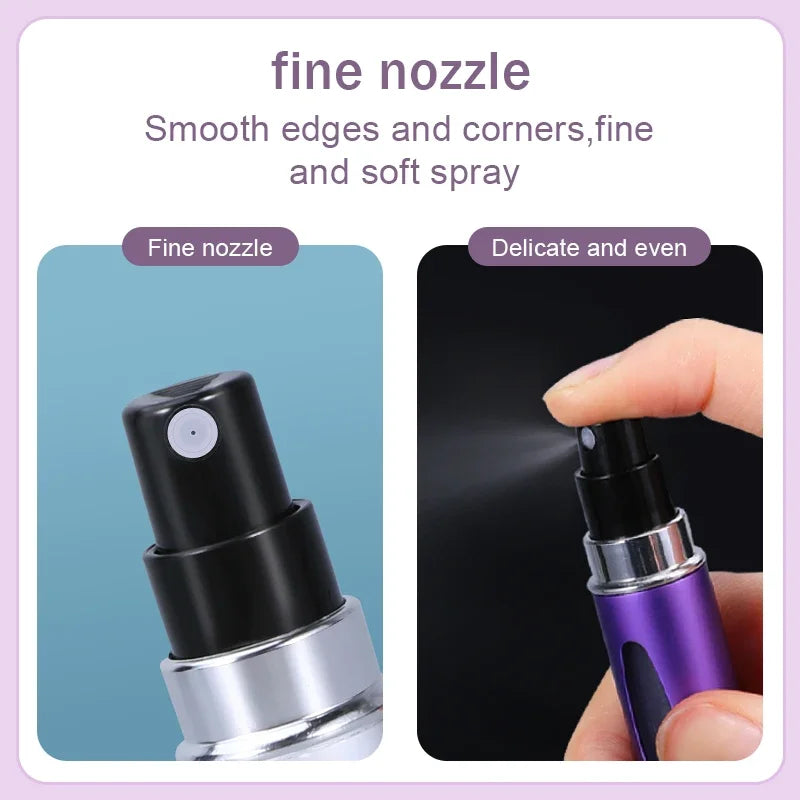 Mini Travel Perfume Atomizer – 4pcs Refillable Aluminium Spray Bottles (5ml)