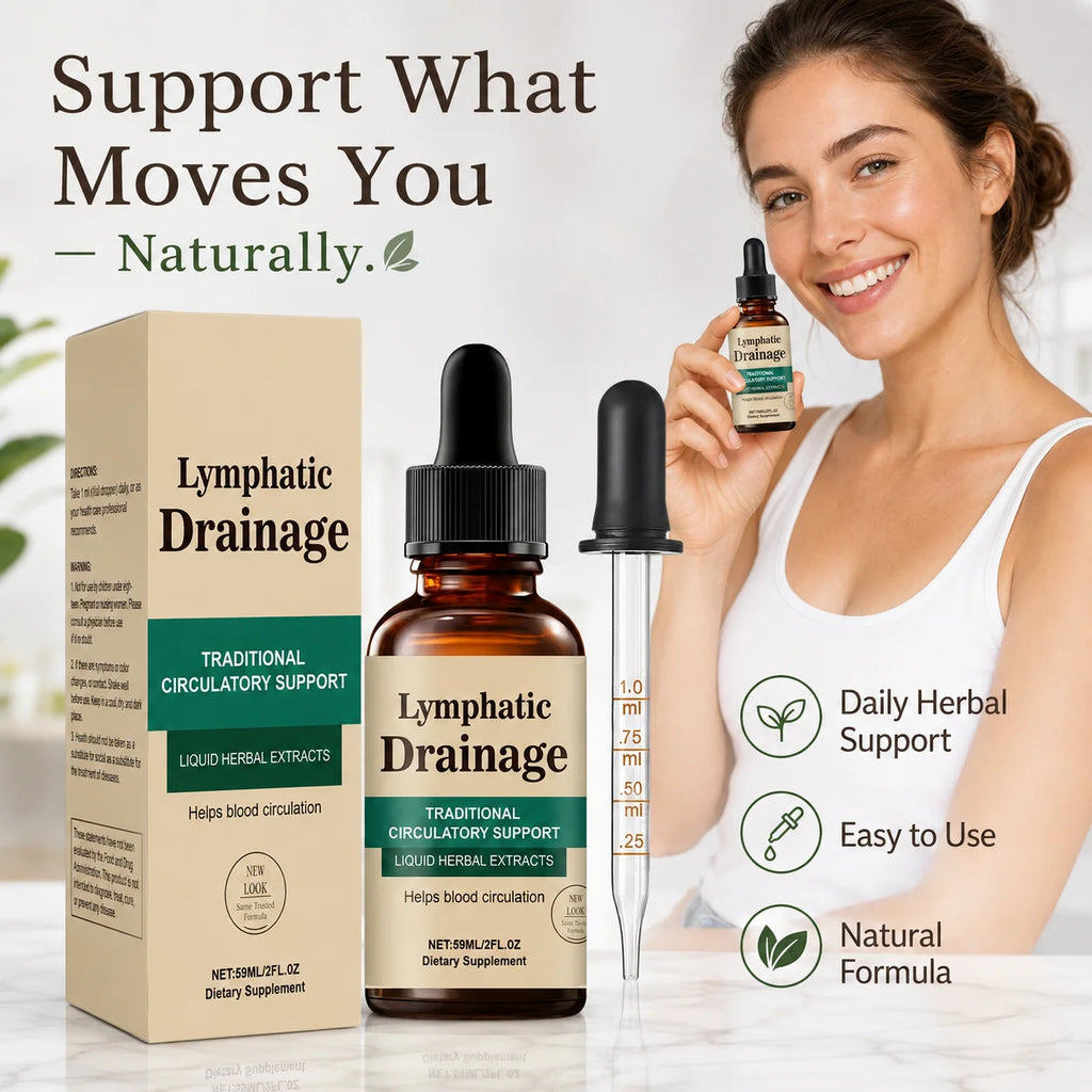 Lymph Flow Support Drops Premium Herbal Liquid Natural Formula Detox Wellness Blood Circulation Care Supplement Product