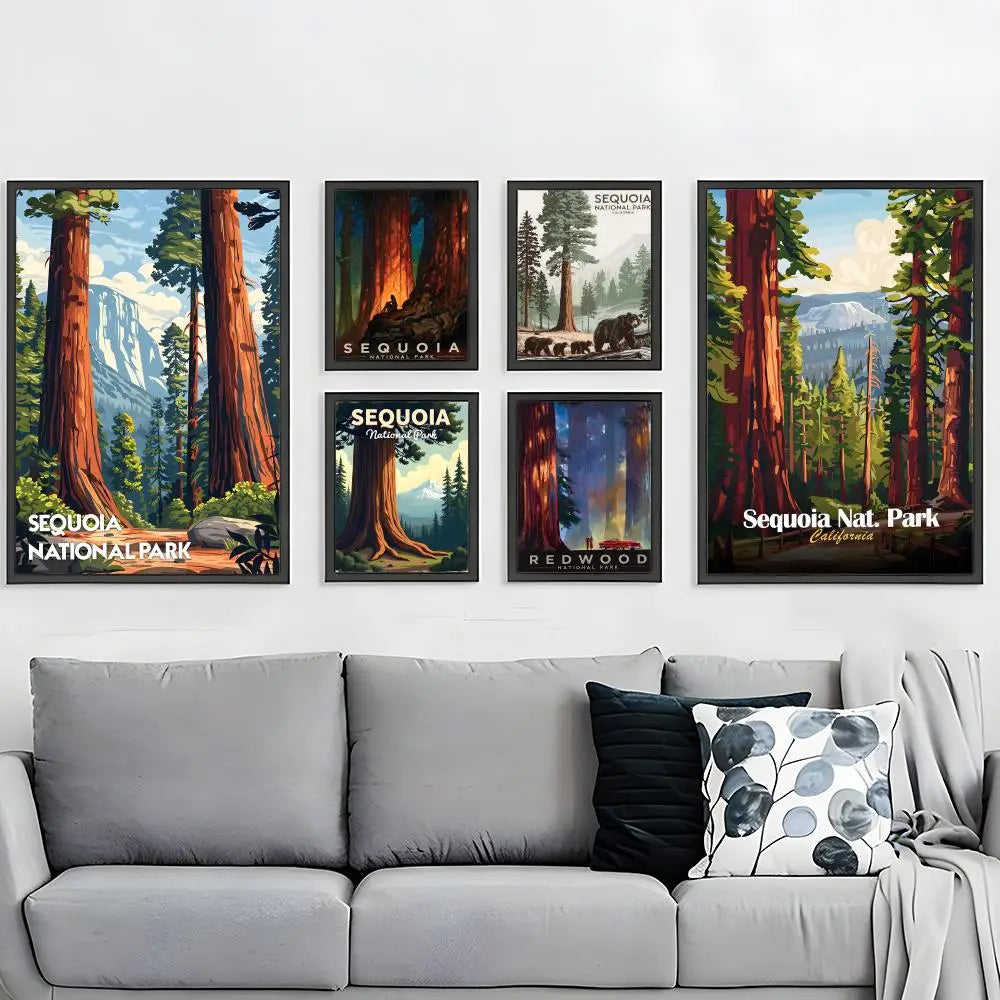 Natural Art Sequoia National Park Poster HD Waterproof Self-Adhesive Wall Art – Multi-Scene Use, Top Gift Pick