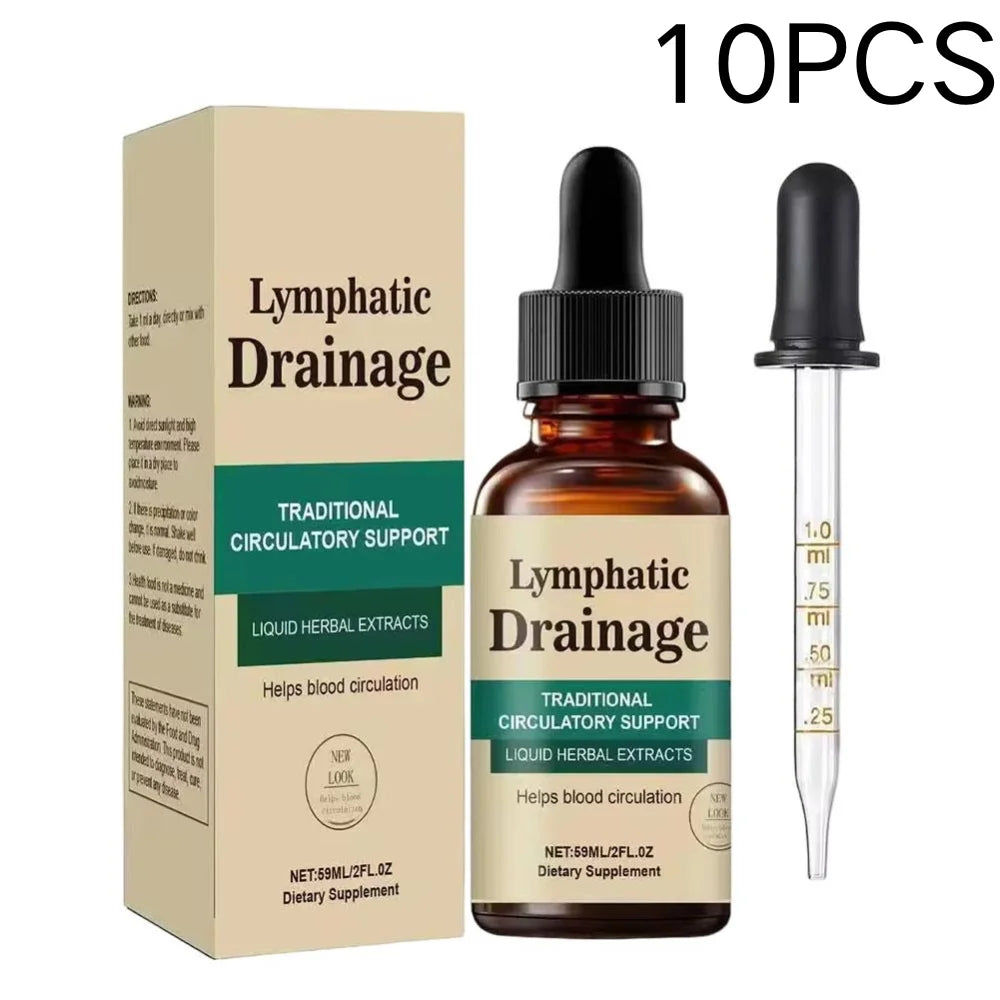 Lymph Flow Support Drops Premium Herbal Liquid Natural Formula Detox Wellness Blood Circulation Care Supplement Product
