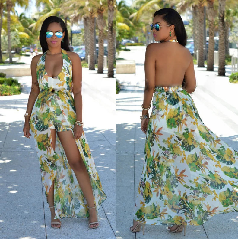 Bohemia Floral Maxi Dress – Sleeveless Holiday Dress for Women