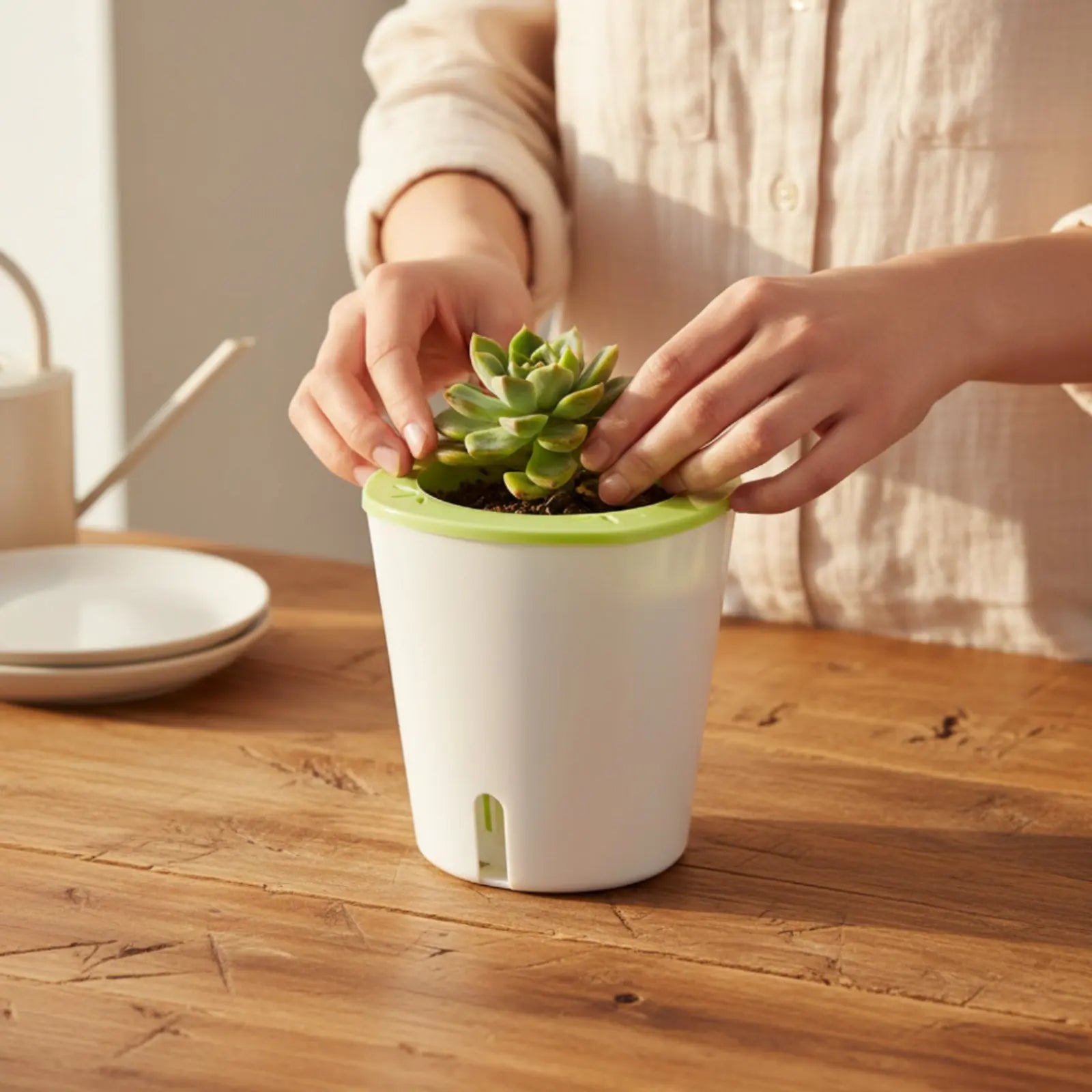 Self-Watering Planter – Large Outdoor Garden Pot with Water Reservoir