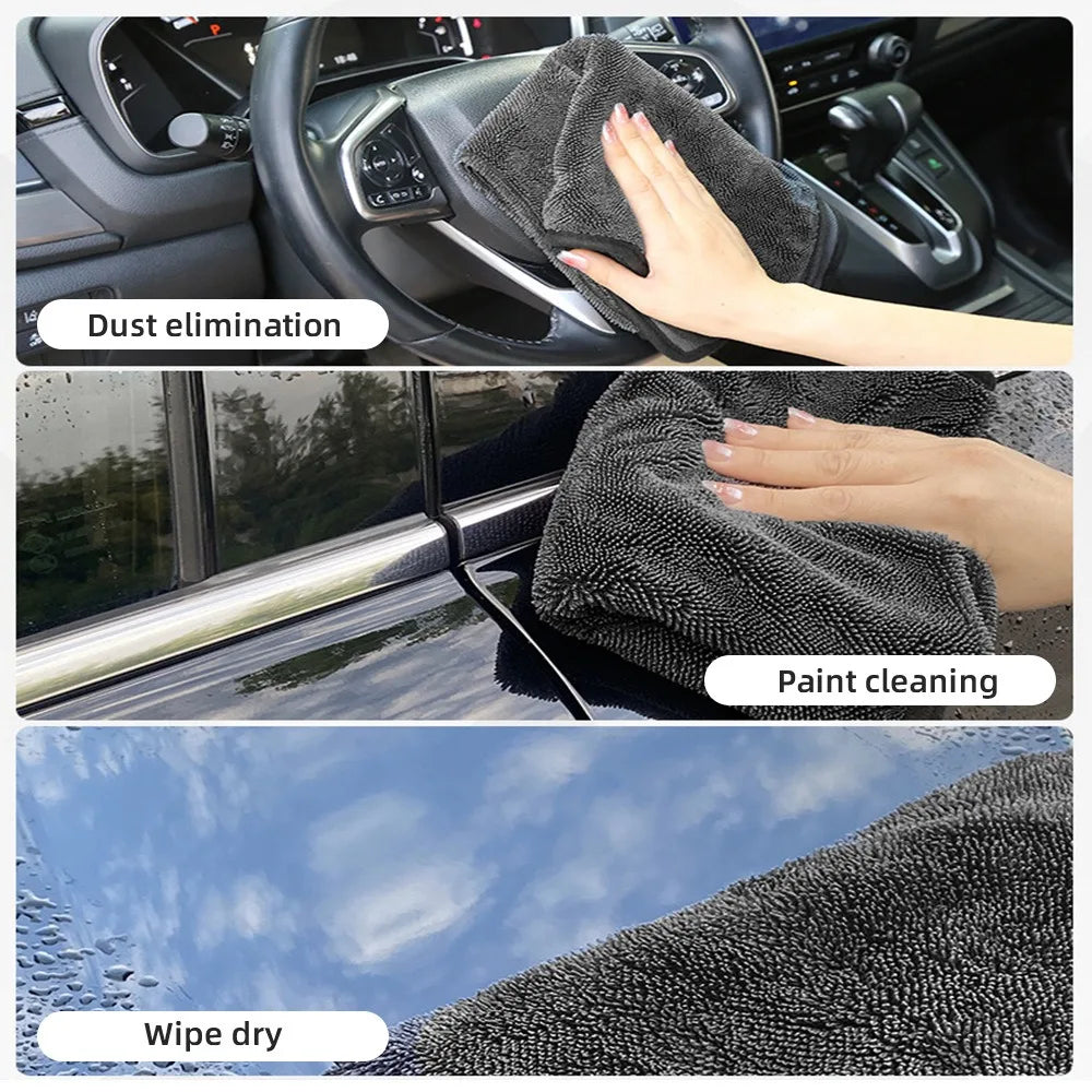 Efficient cleaning rags, car microfiber towels, large-sized and highly absorbent car cleaning cloths