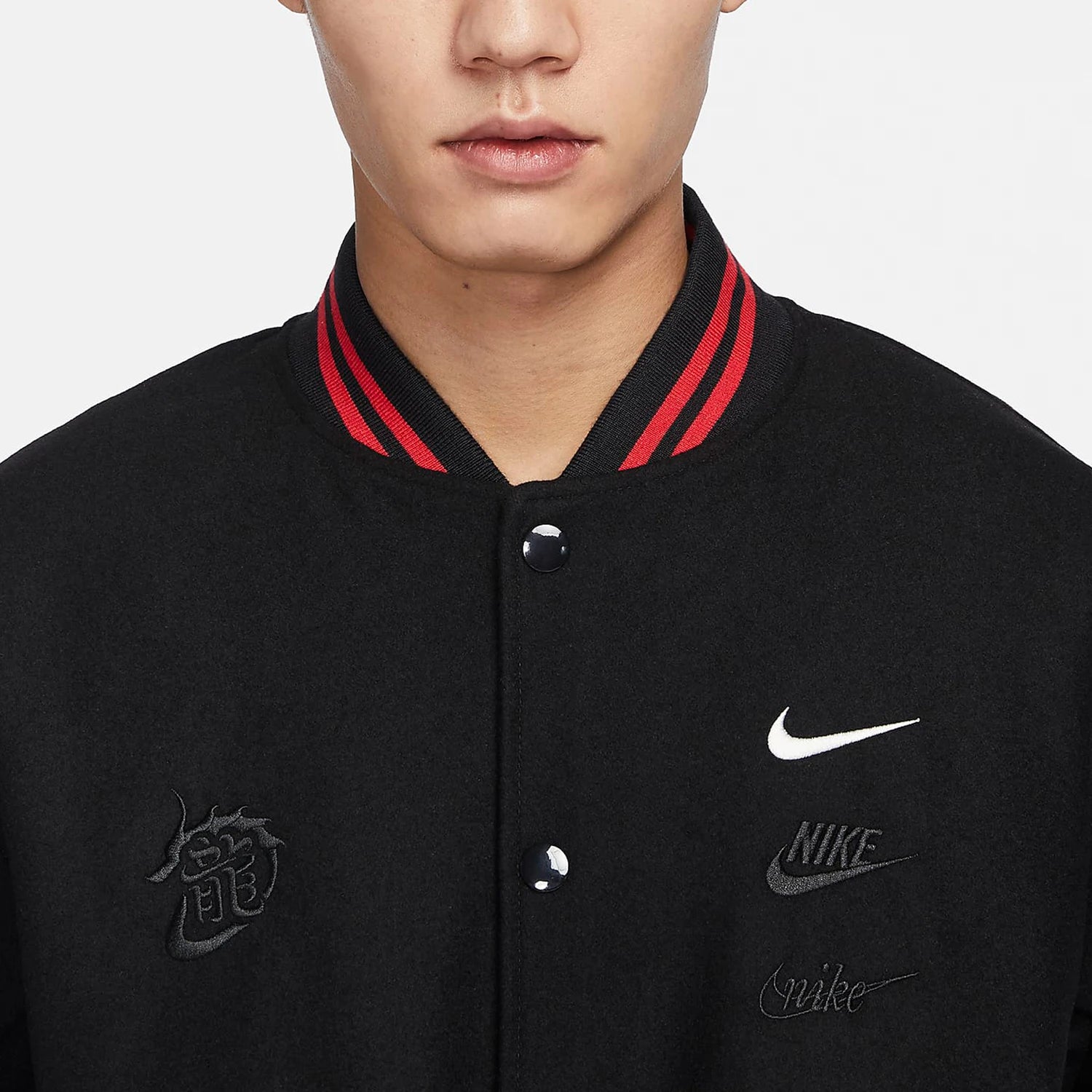 Nike Official Genuine Dragon Year Men's Sport Casual Loose Jacket Baseball Jersey FZ6372-010
