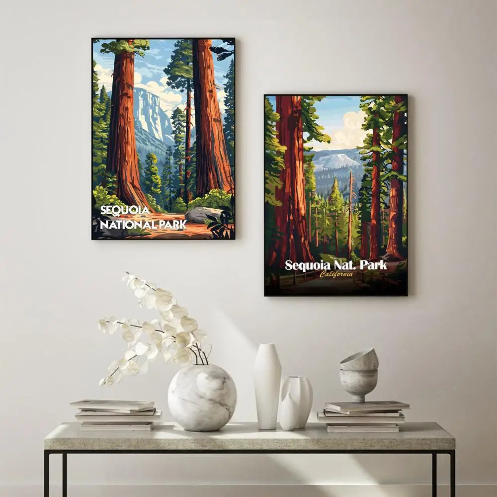 Natural Art Sequoia National Park Poster HD Waterproof Self-Adhesive Wall Art – Multi-Scene Use, Top Gift Pick