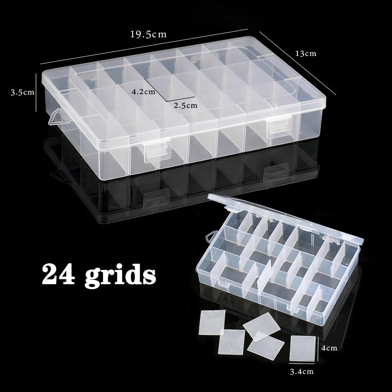 Jewelry Organizer Box – 10/15/24 Compartments for Beads & Accessories