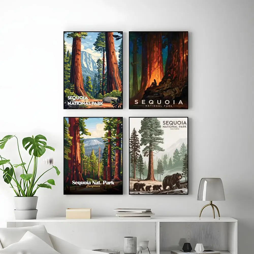 Natural Art Sequoia National Park Poster HD Waterproof Self-Adhesive Wall Art – Multi-Scene Use, Top Gift Pick