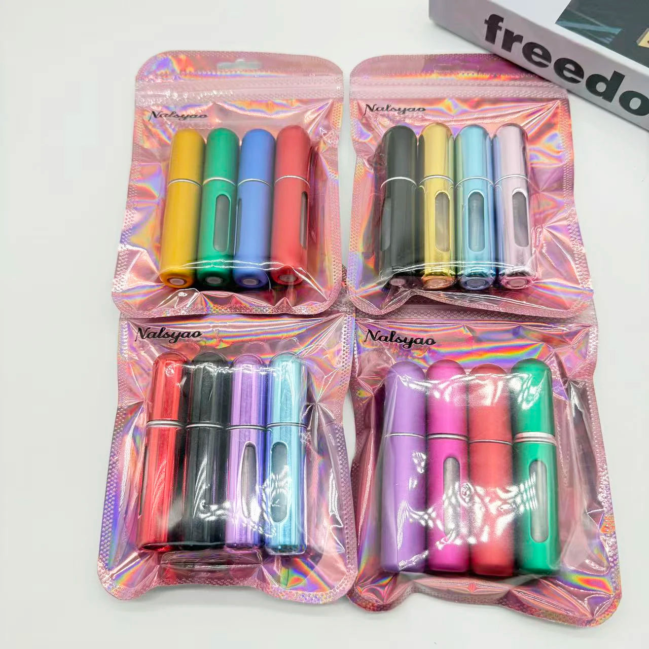 Mini Travel Perfume Atomizer – 4pcs Refillable Aluminium Spray Bottles (5ml)