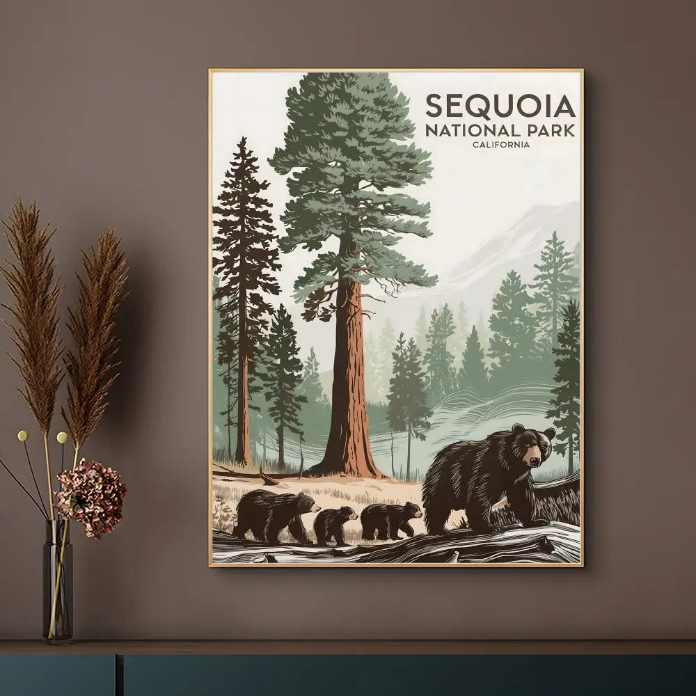 Natural Art Sequoia National Park Poster HD Waterproof Self-Adhesive Wall Art – Multi-Scene Use, Top Gift Pick
