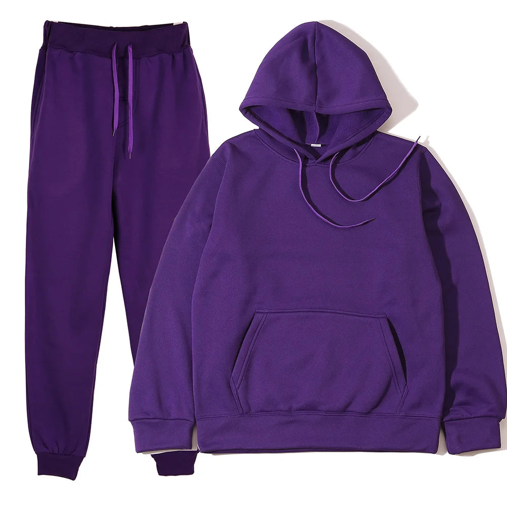 Men's & Women's 2-Piece Sports Tracksuit – Hoodie & Sweatpants Set