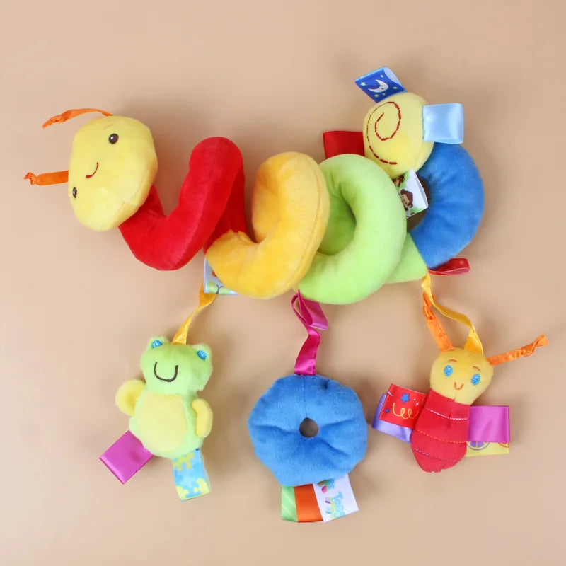 Baby Sensory Hanging Rattles Soft Learning Toy Plush Animals Stroller Infant Car Bed Crib with Teether for Bebe Babies Toddlers