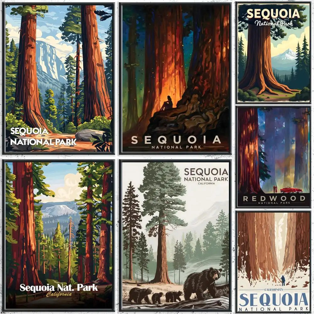 Natural Art Sequoia National Park Poster HD Waterproof Self-Adhesive Wall Art – Multi-Scene Use, Top Gift Pick