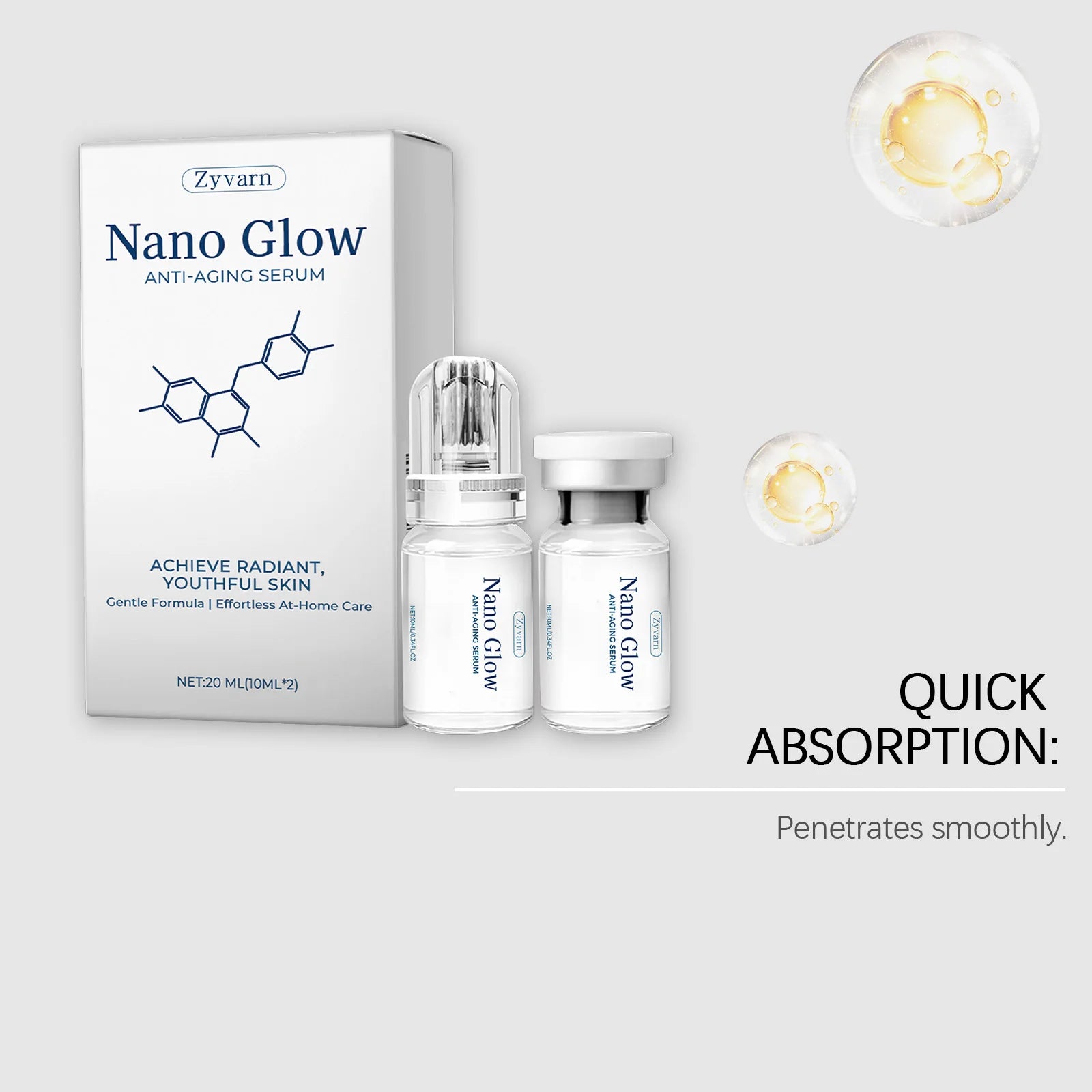 Anti-Aging Microneedle Roller Serum Pore Refining Resurfacing Hydrating Skincare Quick Absorption with Roller Head Essence