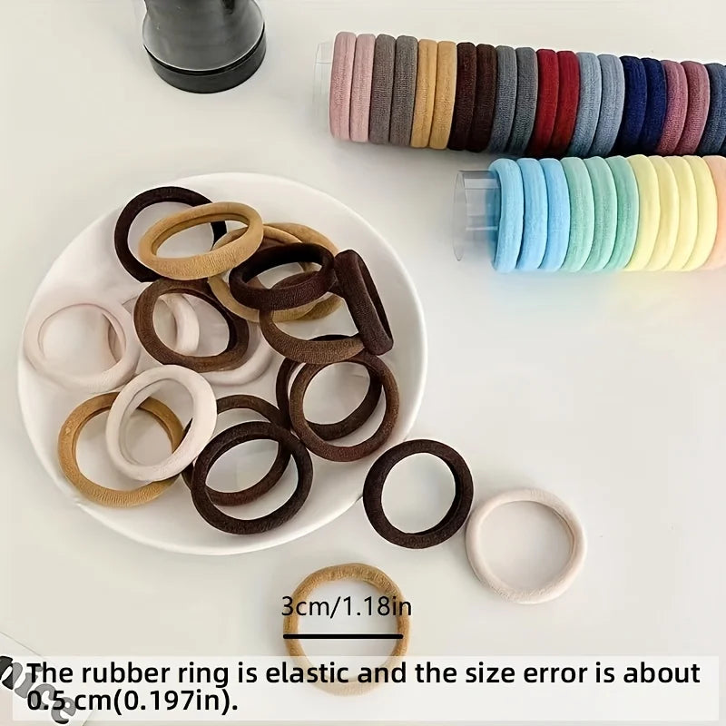 Boho Seamless Elastic Hair Ties – 50/100pcs Ponytail Holders