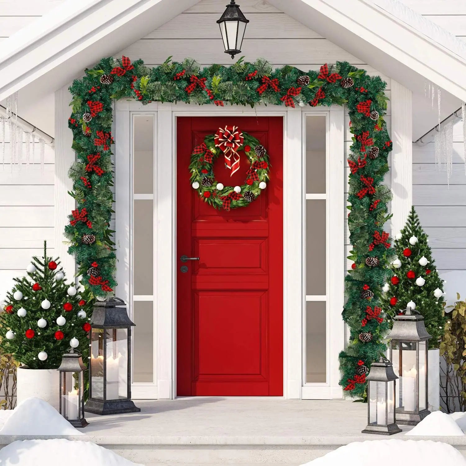 270cm 50-light Christmas Tree Decoration Artificial Plants Light String Ornaments Outdoor Room Table Fake Plants Decoration