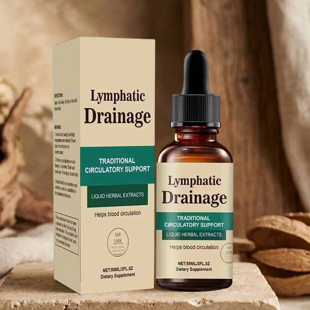 Lymph Flow Support Drops Premium Herbal Liquid Natural Formula Detox Wellness Blood Circulation Care Supplement Product