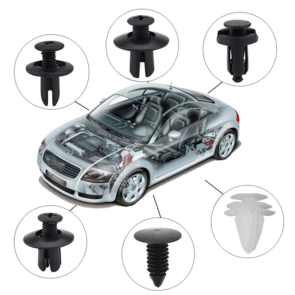 Car Body Fastener Clip Kit – 100/50pcs Mixed Push Retainer Pin & Rivet Set