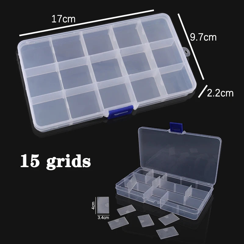 Jewelry Organizer Box – 10/15/24 Compartments for Beads & Accessories