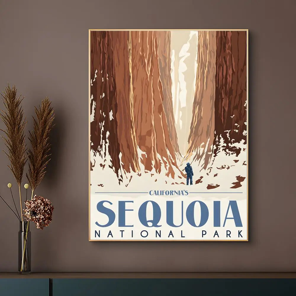 Natural Art Sequoia National Park Poster HD Waterproof Self-Adhesive Wall Art – Multi-Scene Use, Top Gift Pick