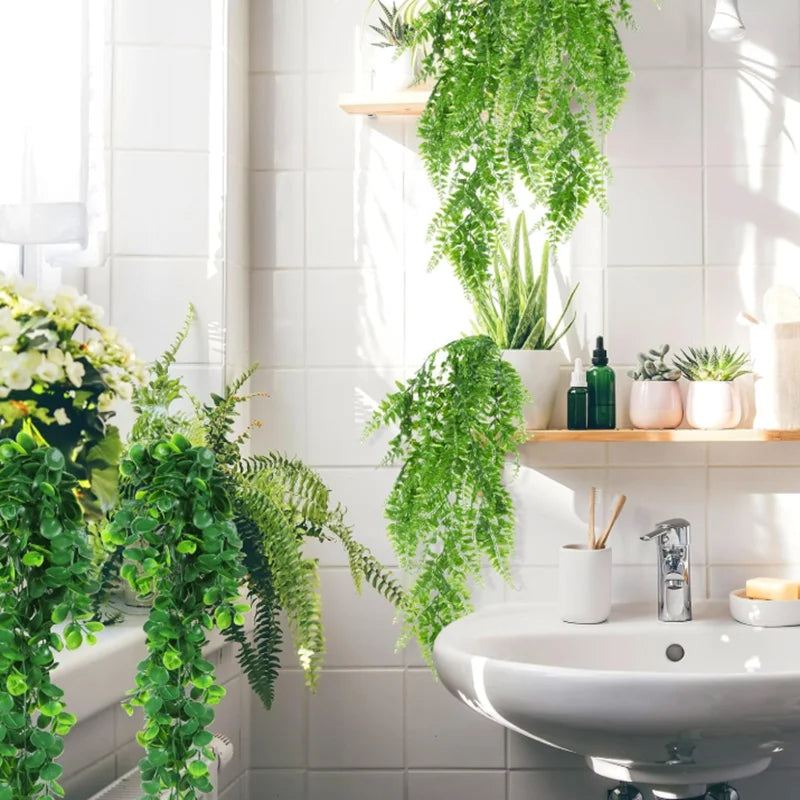90cm Artificial Plant Vine Home Decoration Hanging Plastic Leaf Grass Garland Outdoor Wedding Party Decorations Fake Rattan Ivy