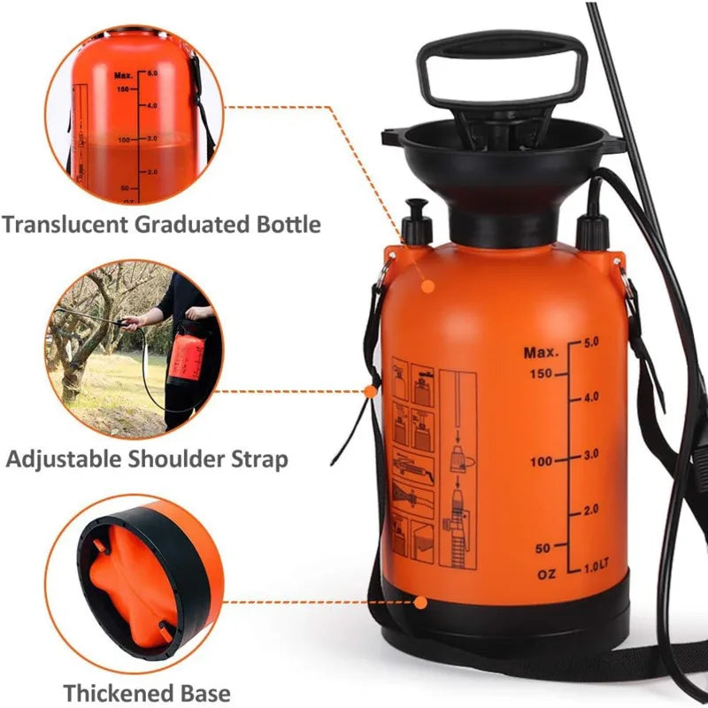 5L Hand Pump Pressure Sprayer for Garden & Lawn