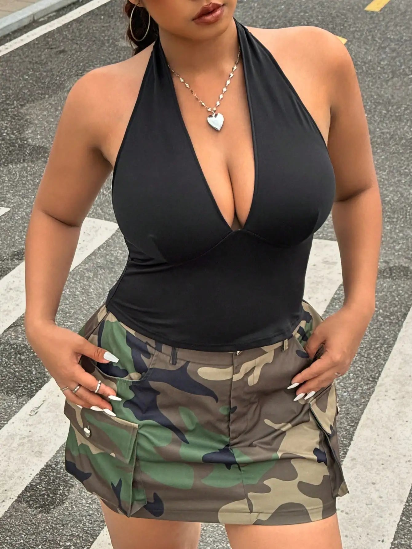 New fashion solid color plus size women's fashion sexy versatile women's clothing halter top vest