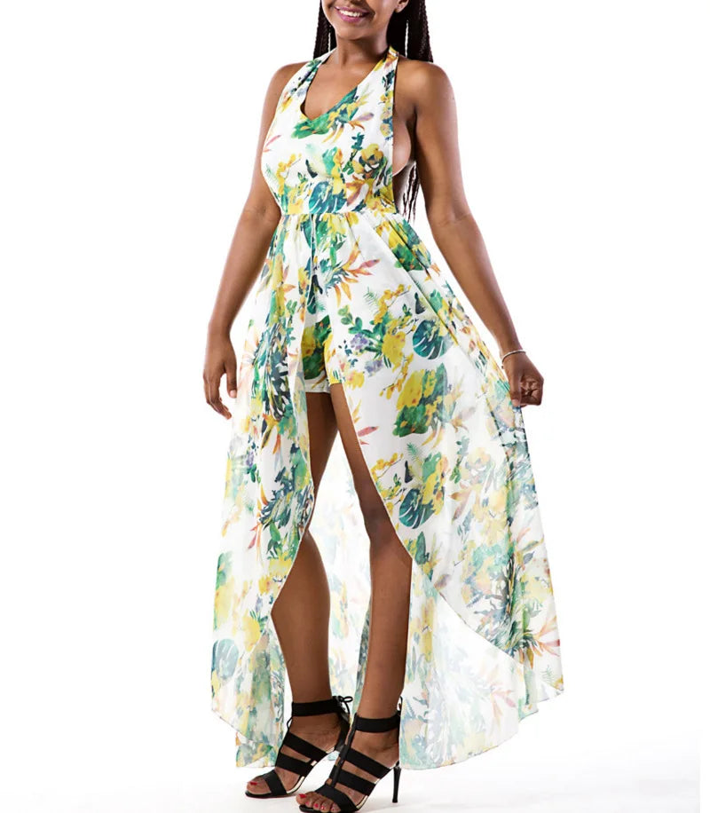 Bohemia Floral Maxi Dress – Sleeveless Holiday Dress for Women