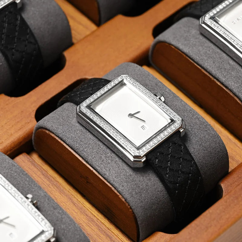 10-Grid Wooden Watch & Jewellery Box – Organizer for Men & Women