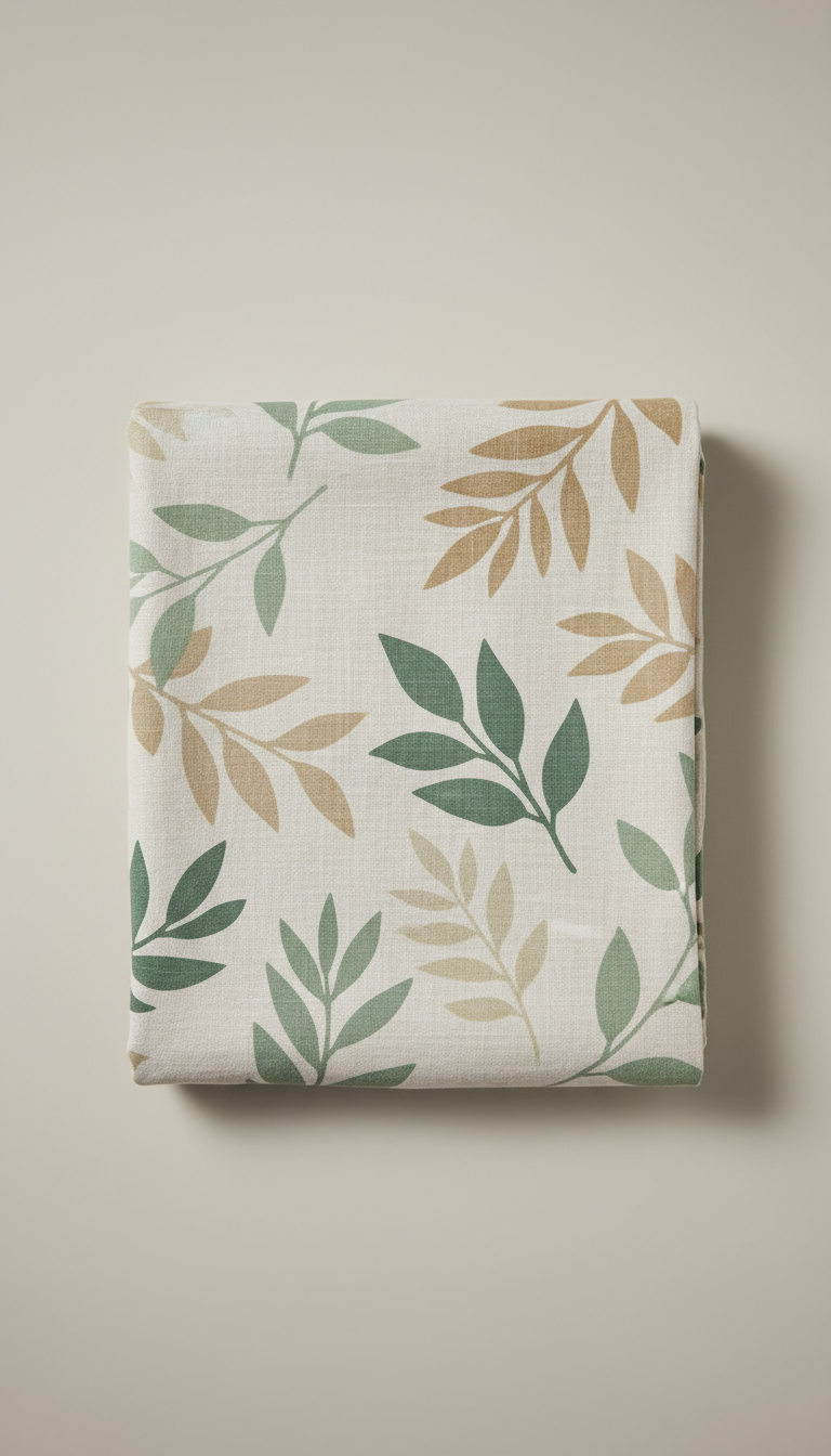 Linen Botanical Print Throw Blanket
