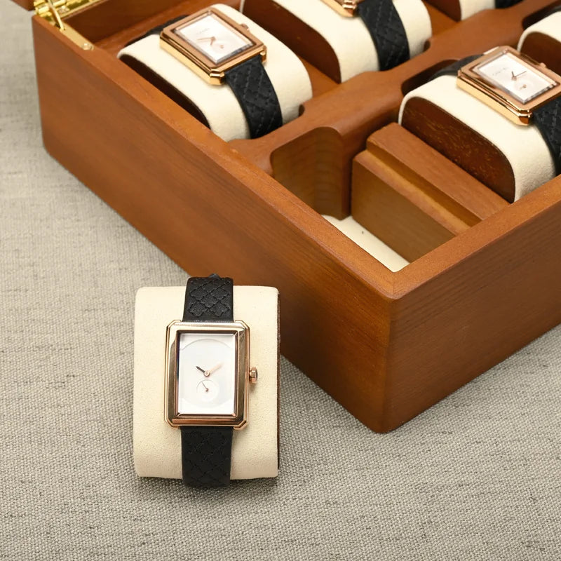 10-Grid Wooden Watch & Jewellery Box – Organizer for Men & Women