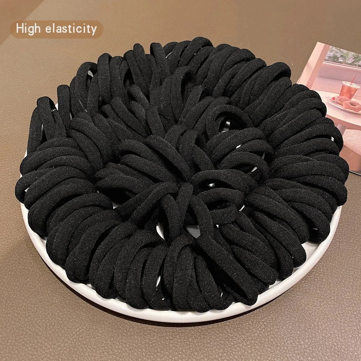 Boho Seamless Elastic Hair Ties – 50/100pcs Ponytail Holders