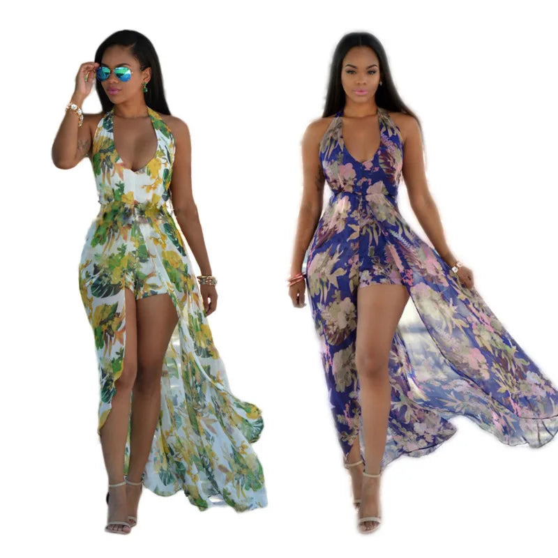 Bohemia Floral Maxi Dress – Sleeveless Holiday Dress for Women