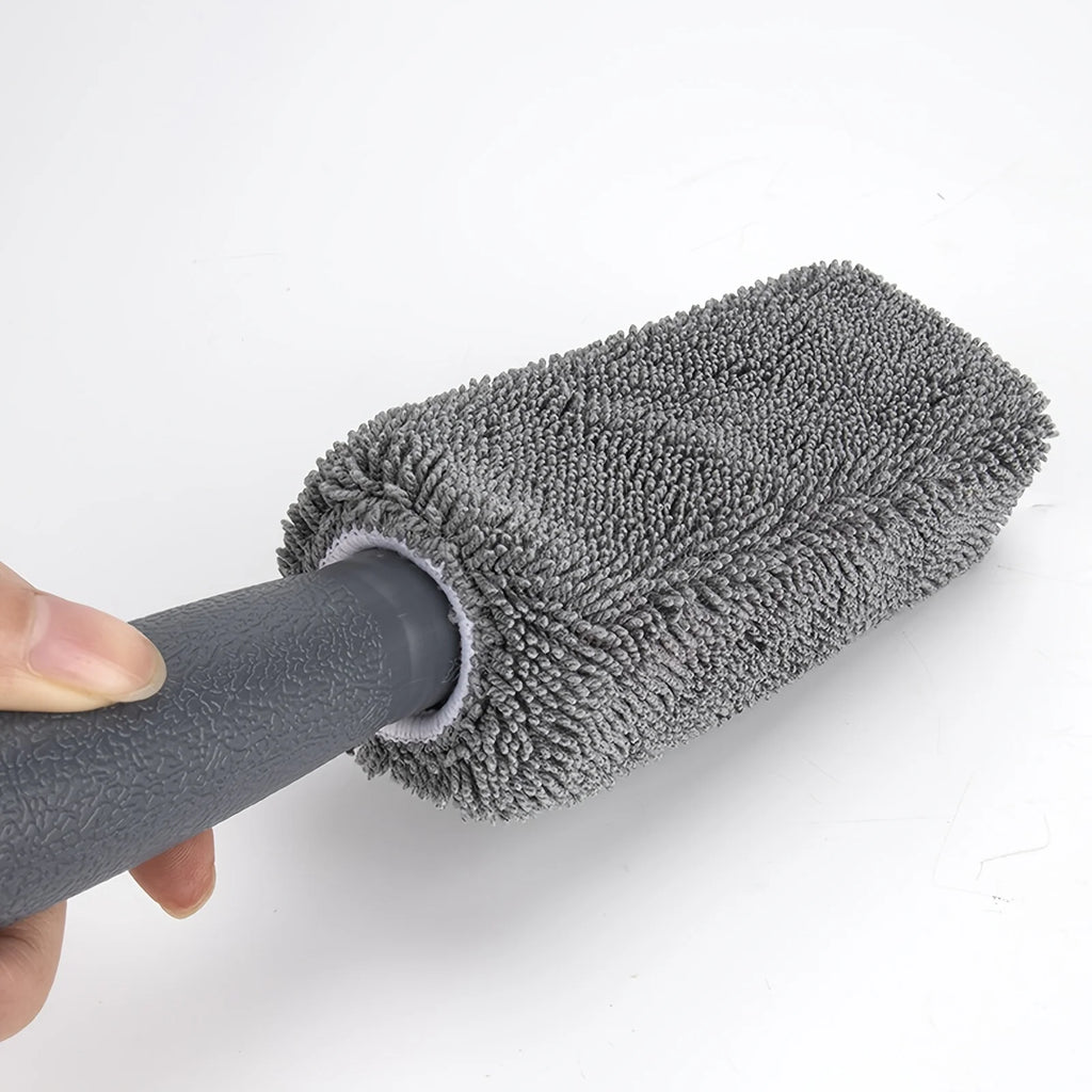 Microfiber Car Tire Brush - Effective Wheel Hub and Rim Cleaner - Perfect for Car Maintenance, Detailing, and Cleaning Supplies
