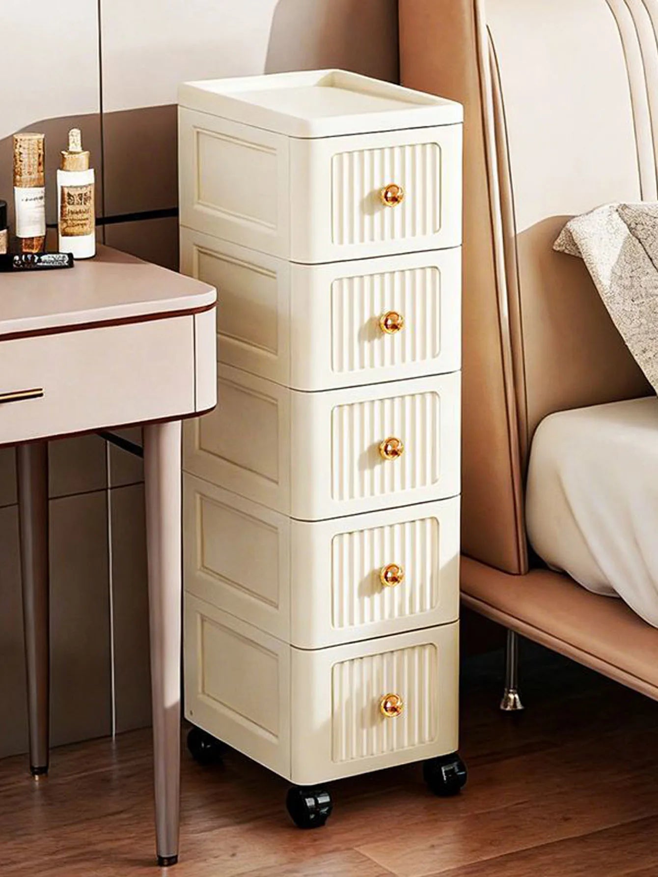 15CM Wide Gap Storage Cabinet – Narrow Shelf for Kitchen Fridge & Under Table, Thick Organizer for Small Spaces, Space-Saving Un