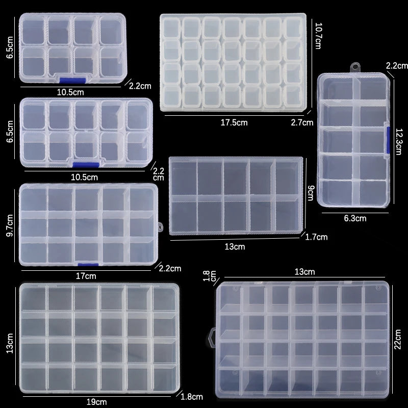 Jewelry Organizer Box – 10/15/24 Compartments for Beads & Accessories