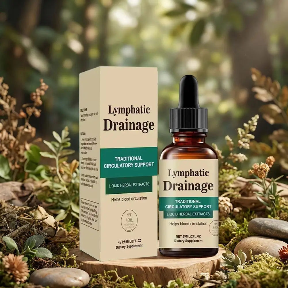 Lymph Flow Support Drops Premium Herbal Liquid Natural Formula Detox Wellness Blood Circulation Care Supplement Product