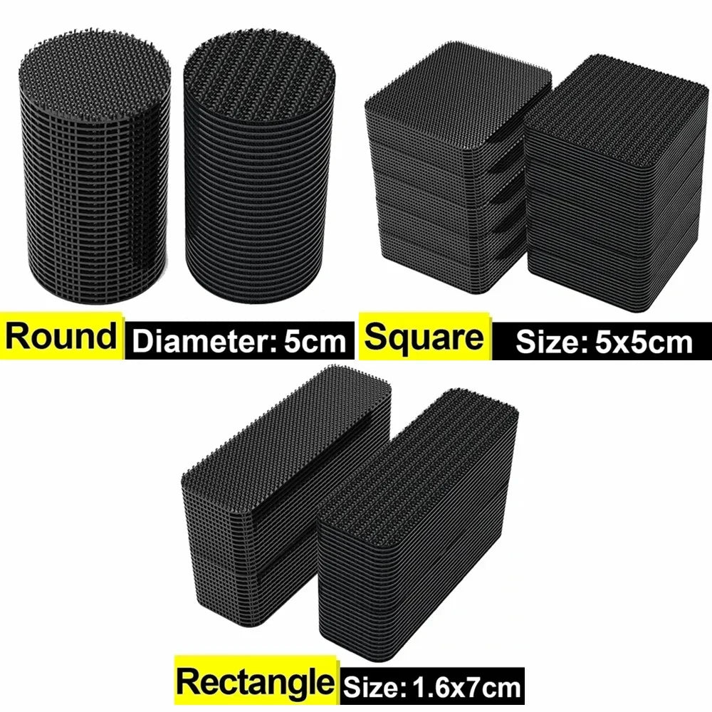 100/2pc Carpet Fixing Stickers Double Faced High Adhesive Car Carpet Fixed Patches Home Floor Foot Mats Anti Skid Grip Tapes New