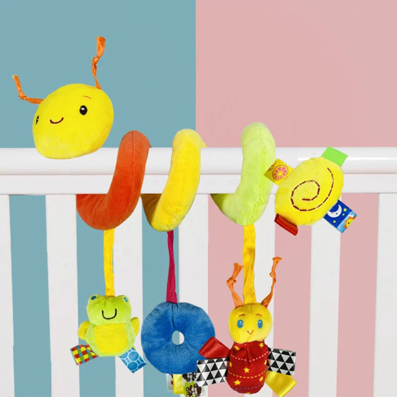 Baby Sensory Hanging Rattles Soft Learning Toy Plush Animals Stroller Infant Car Bed Crib with Teether for Bebe Babies Toddlers