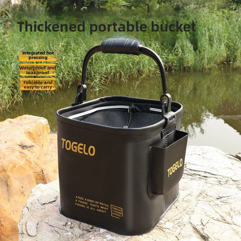 Foldable Fishing Bucket with Lid – Portable Live Fish Box