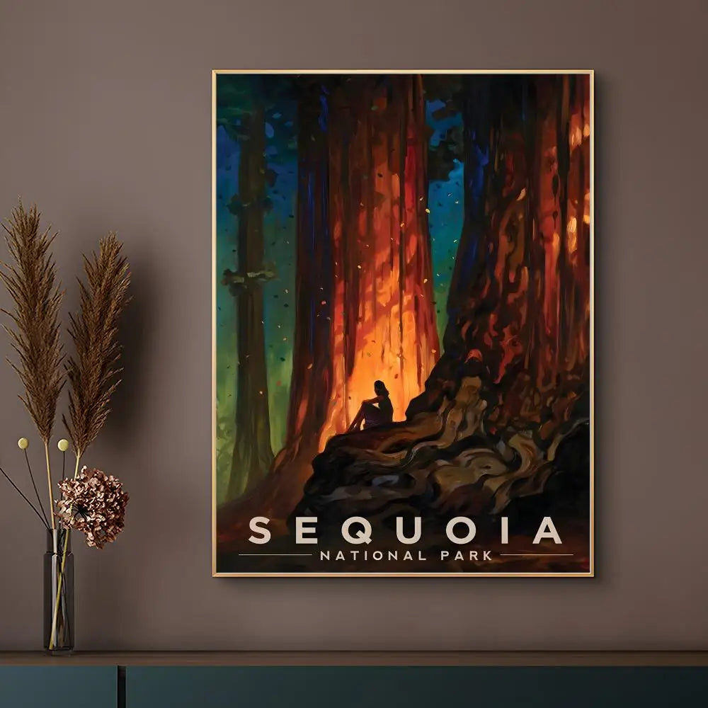 Natural Art Sequoia National Park Poster HD Waterproof Self-Adhesive Wall Art – Multi-Scene Use, Top Gift Pick
