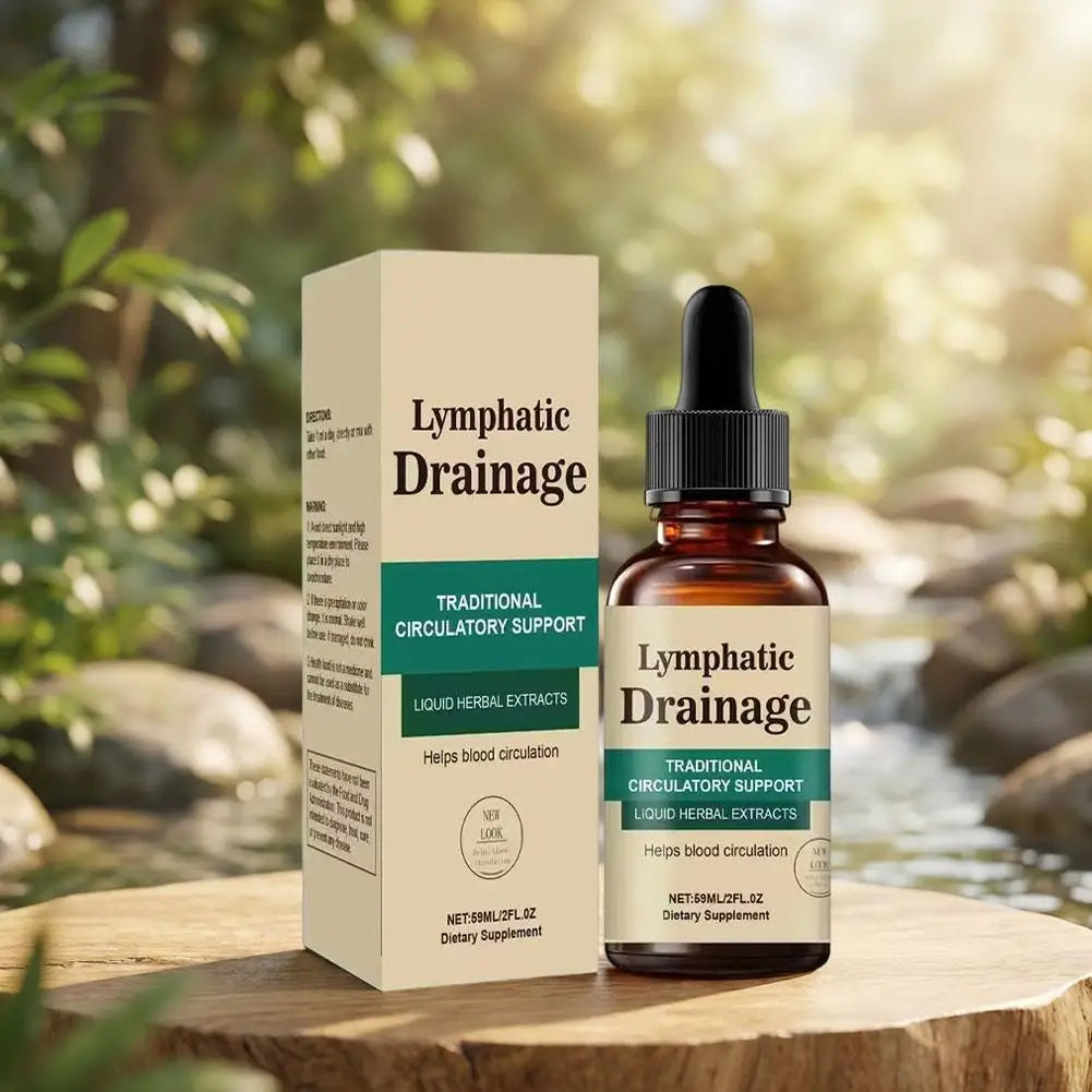 Lymph Flow Support Drops Premium Herbal Liquid Natural Formula Detox Wellness Blood Circulation Care Supplement Product