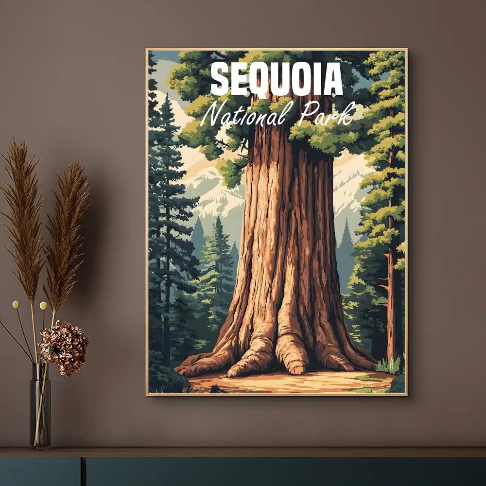Natural Art Sequoia National Park Poster HD Waterproof Self-Adhesive Wall Art – Multi-Scene Use, Top Gift Pick