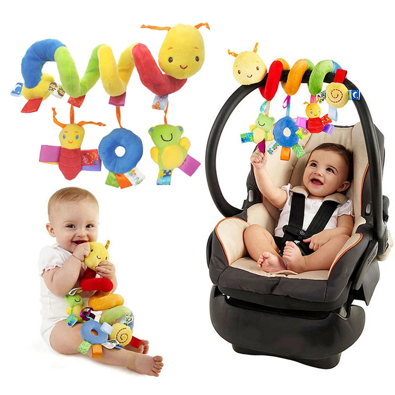 Baby Sensory Hanging Rattles Soft Learning Toy Plush Animals Stroller Infant Car Bed Crib with Teether for Bebe Babies Toddlers