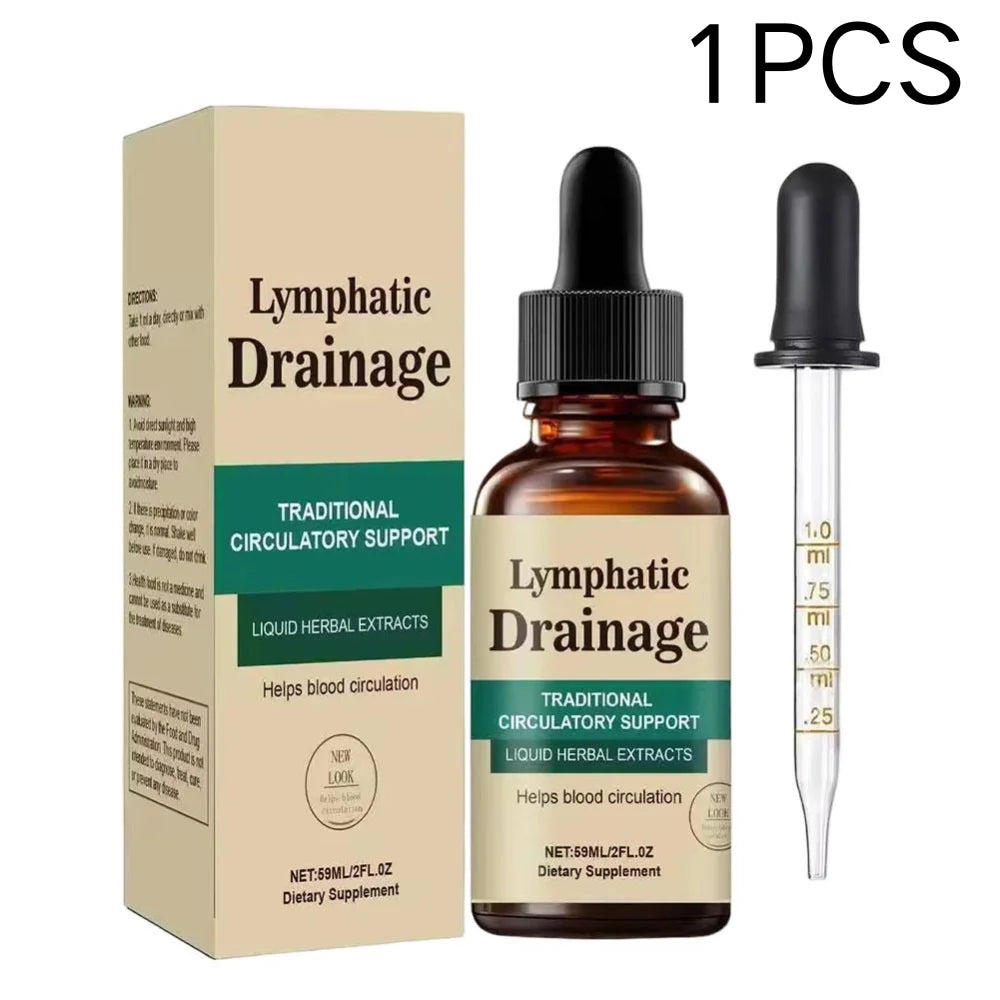 Lymph Flow Support Drops Premium Herbal Liquid Natural Formula Detox Wellness Blood Circulation Care Supplement Product