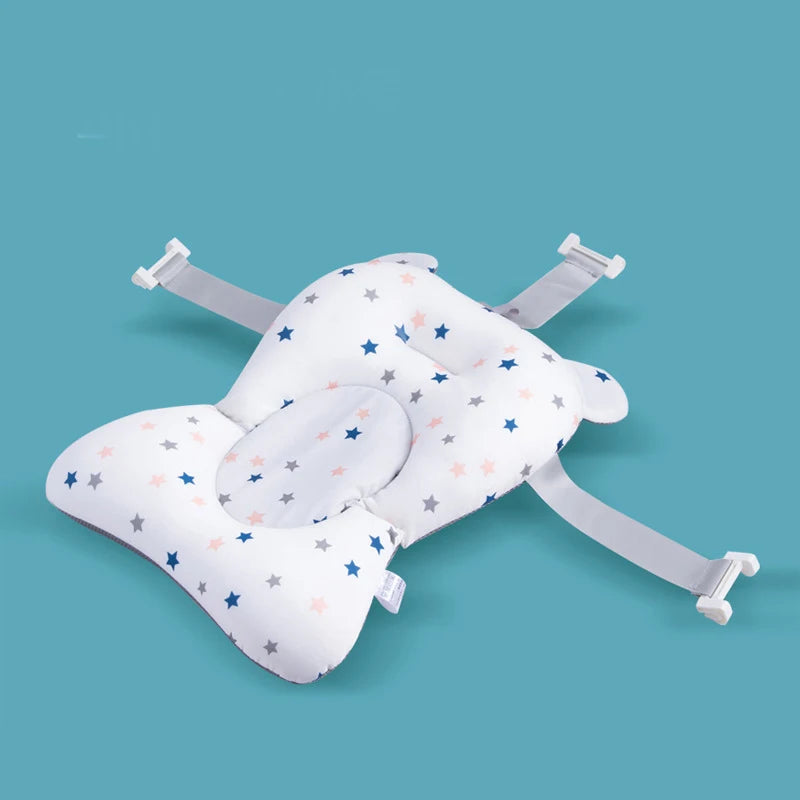 PANGDUBE Baby Bath Seat Newborn Bathtub Cushion Adjustable Support Pad with Non-Slip Mat 0-12 Months Shower Safety Float