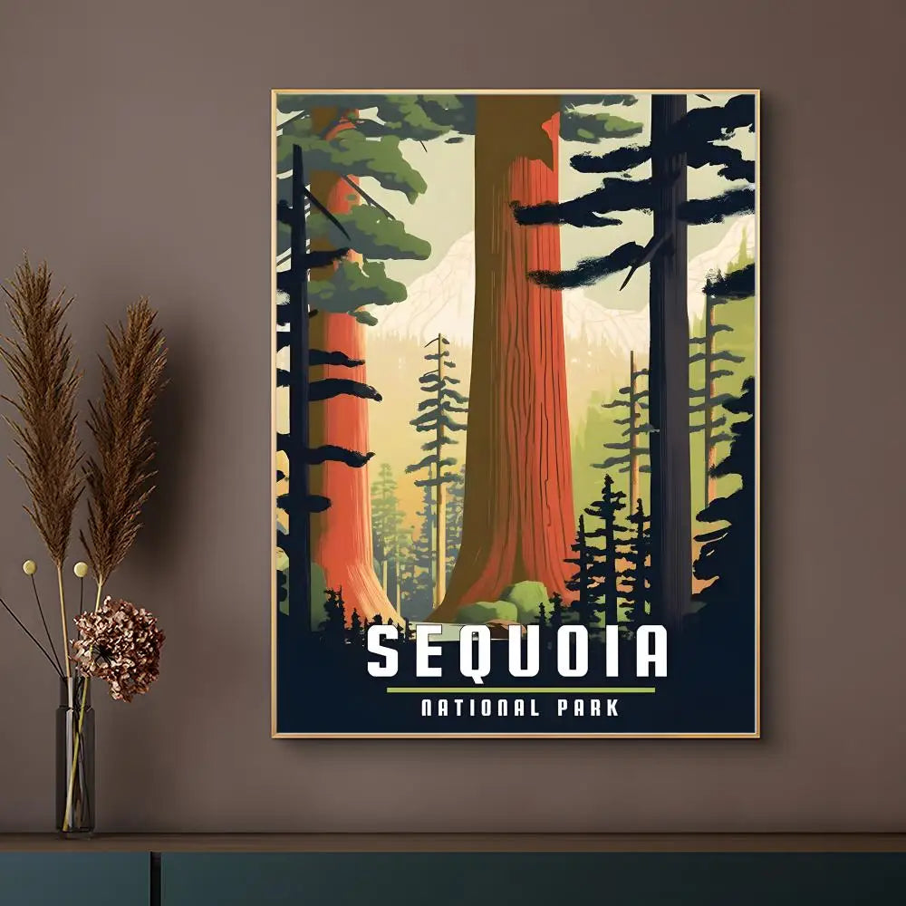 Natural Art Sequoia National Park Poster HD Waterproof Self-Adhesive Wall Art – Multi-Scene Use, Top Gift Pick